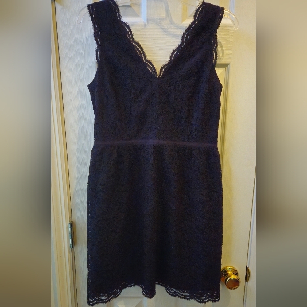 LOFT Black Lace Lined Mini Dress - Size 6P